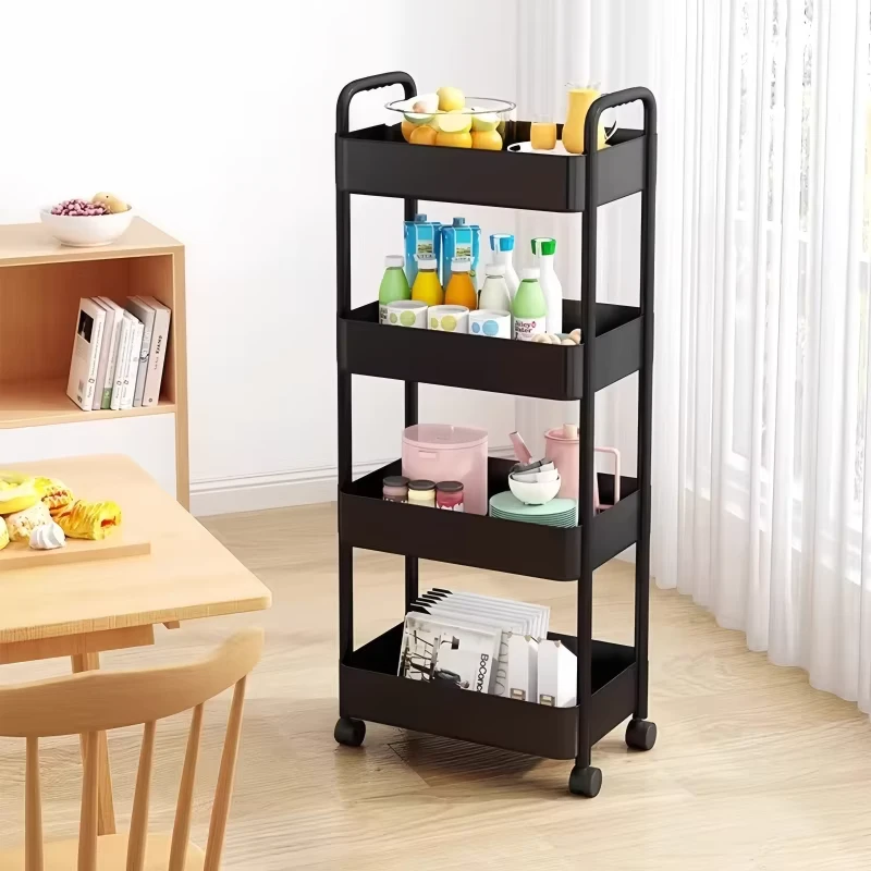 Multi Layer Storage Cart with Wheels Household Organizer Gap Organizer Kitchen Trolley for Kitchen Bathroom Wardrobe Storage