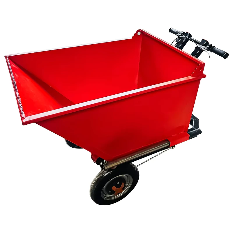 Multi-Purpose 500kg Rechargeable Electric Dump Hopper Cart 3 Wheel Hand Push Battery Tipper for Construction Farm Warehouse Use