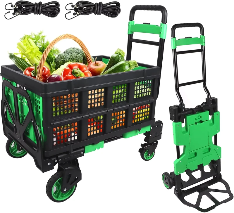 Multi-Purpose Heavy Duty 4-Wheel Folding Wagon Cart Foldable Hand Truck Removable Bag Collapsible Utility Pull Cart Tools