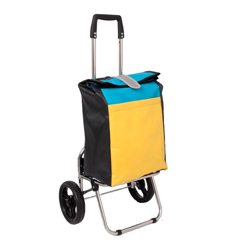 Multi Purpose Stainless Steel Trolley Folding Shopping Trolleys Carts With Strong Big Wheel