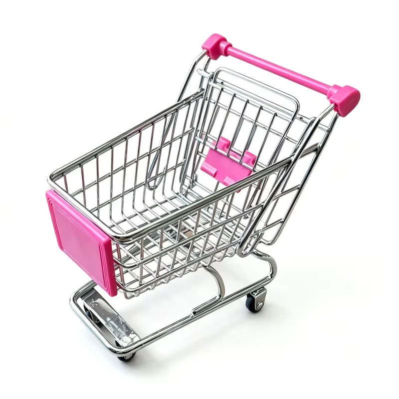 Multi color Mini Supermarket Trolley Small Shopping Cart for Desktop Storage Decoration & Gift