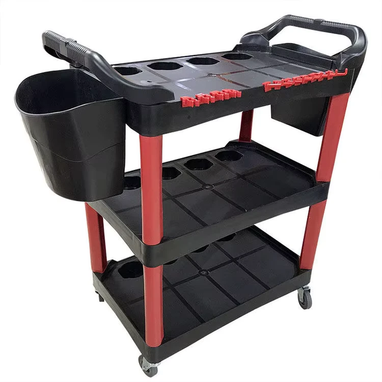 Multi functional Car Detailing Three layer Trolley Cart Car Wash Tool Trolley