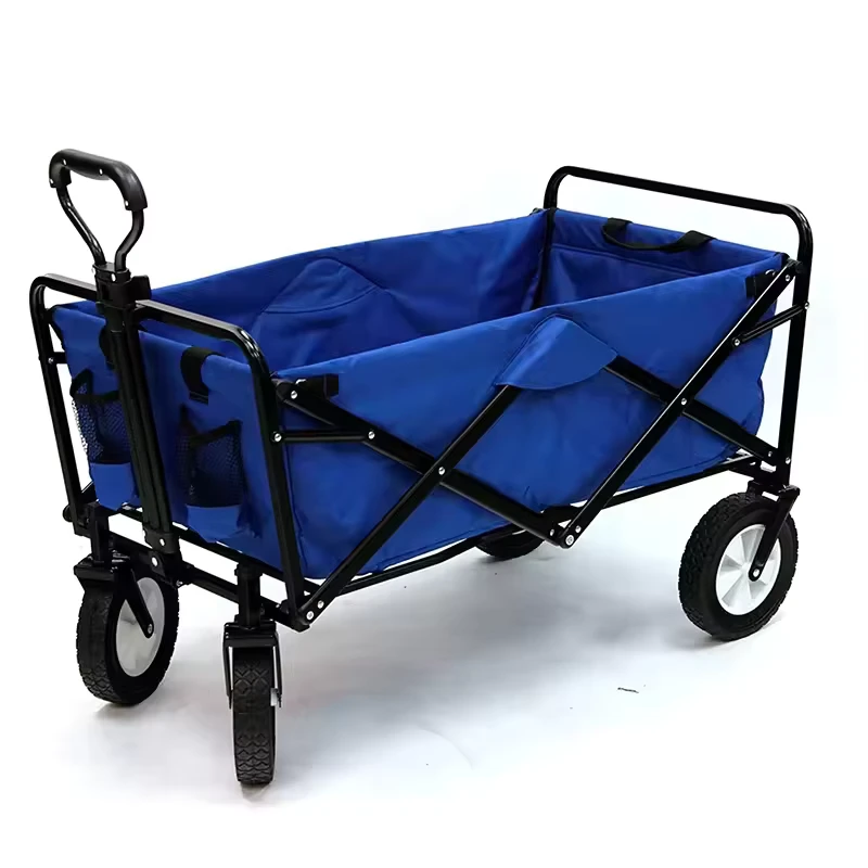Multi functional Foldable Four Wheel Metal Travel Pushcart OEM Option Shopping Outdoor Camping Beach Garden Tools Use Storage