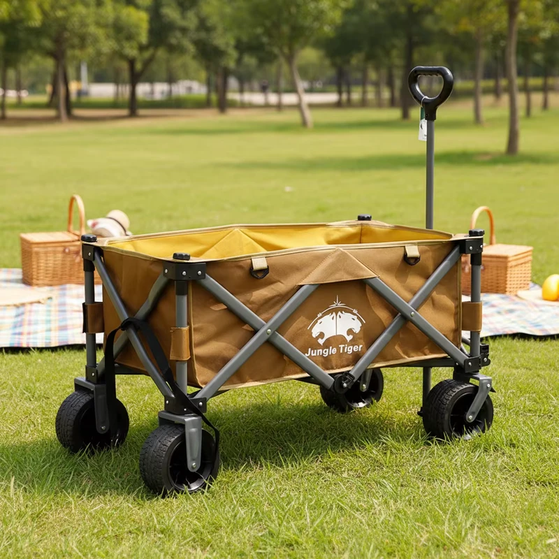 Multi functional Folding Camping Cart Medium 160L Capacity All Terrain Wheels for Picnic Garden