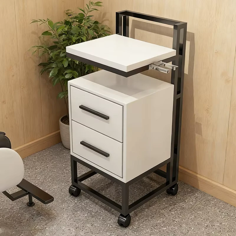 Multi functional Wood Trolley Cart Beauty Salon Barber Shop Furniture Facial Care Shelf Wood Beauty Tool Cart
