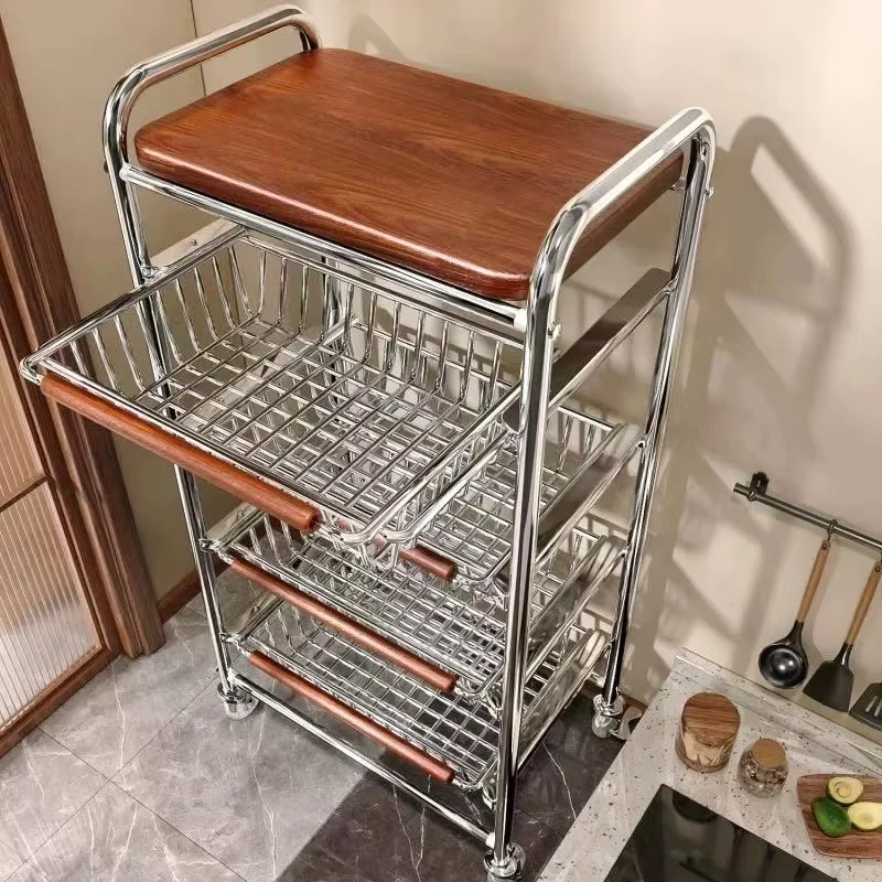 Multi layer Household Storage Shelf for Kitchen Islands & Carts