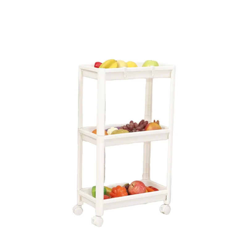 Multi level Plastic Storage Shelf for Living Room Kitchen Bedroom Bookshelf Simple Storage Cart Household Use