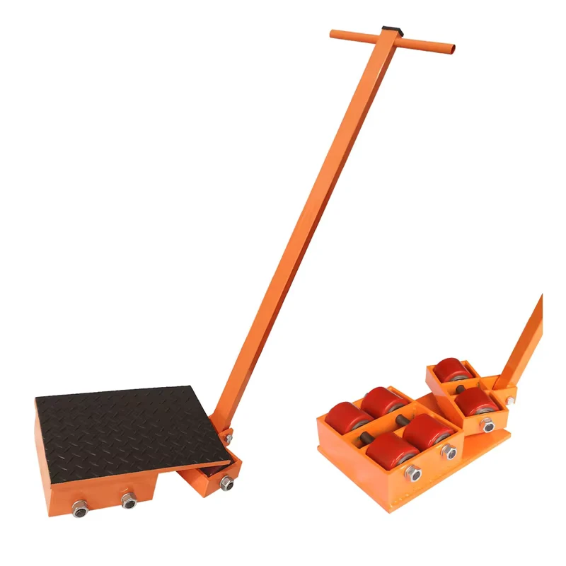 Multi wheel Steerable Heavy Duty 24T Roller Mover Dolly Skate Trolley For Transporting Huge Industrial Item