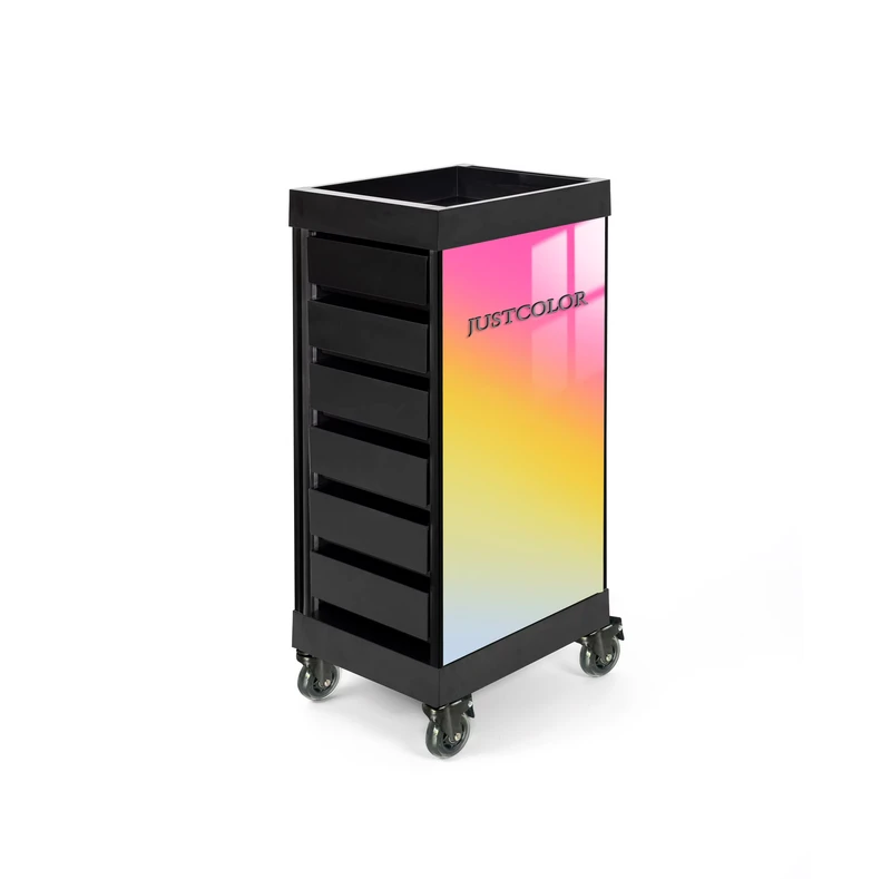 Multicolor Mobile Salon Trolley N1 with 6 Drawers Storage and Silent Locking Wheels