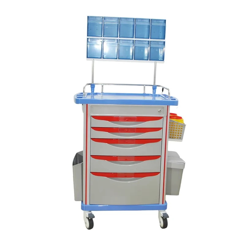Multifunction ABS Plastic Hospital Anaesthesia Trolley Medical Medicine Drug Emergency Trolley