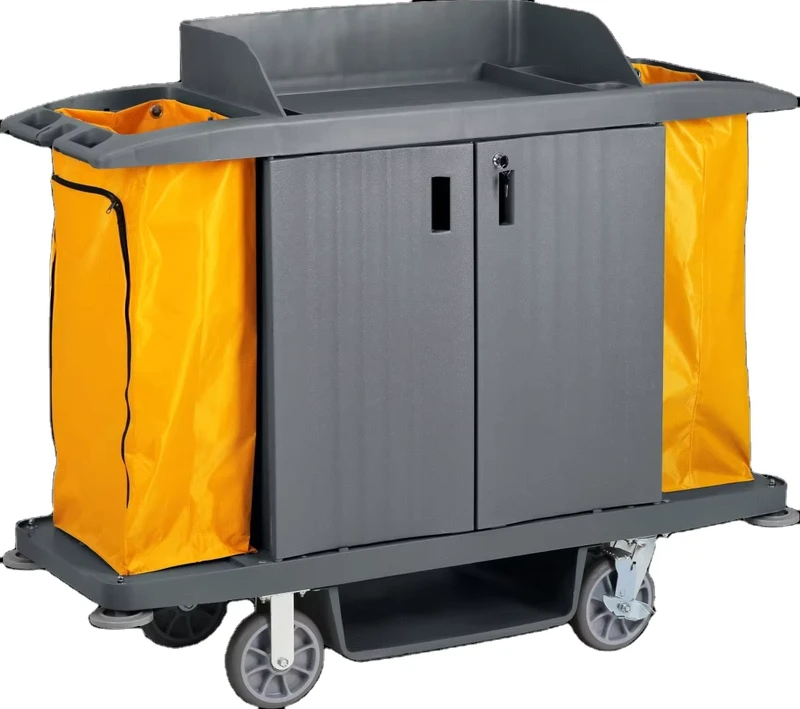 Multifunction Hotel Cleaning Service Cart for Restaurant and Hotel Room Service Durable Trolley Cart