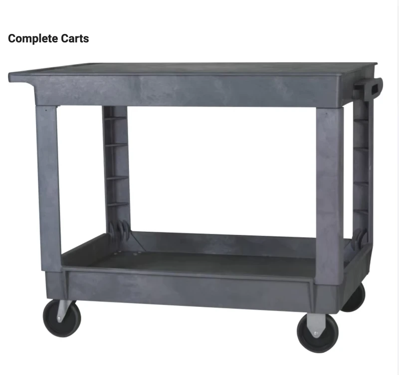 Multifunction Industrial Four Wheel Platform Two Shelf Storage Utility Cart with Handle