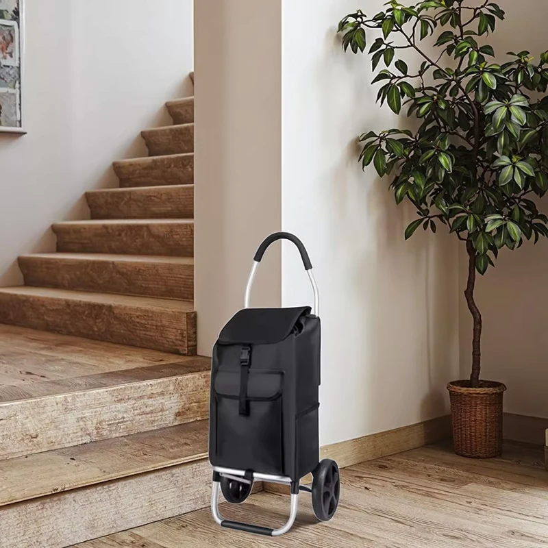 Multifunctional 2 Wheel Foldable Shopping Trolley Climbing Stair Design Large Capacity Grocery Cart For Luggage Use