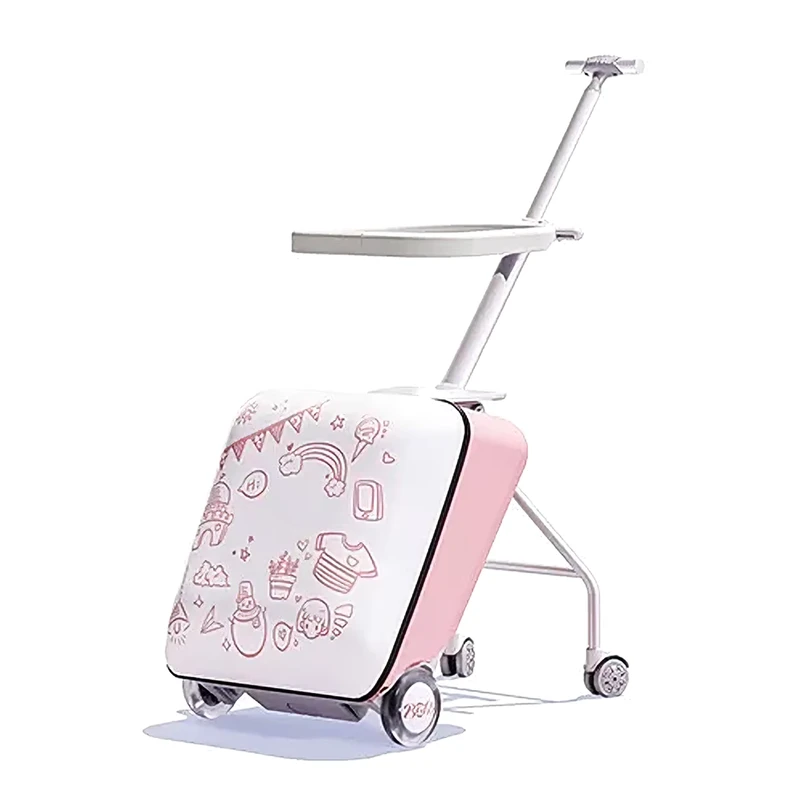 Multifunctional 45L Kids Trolley Luggage with Detachable Kid pulling Cart Folding Trolley Children Sitting Suitcase