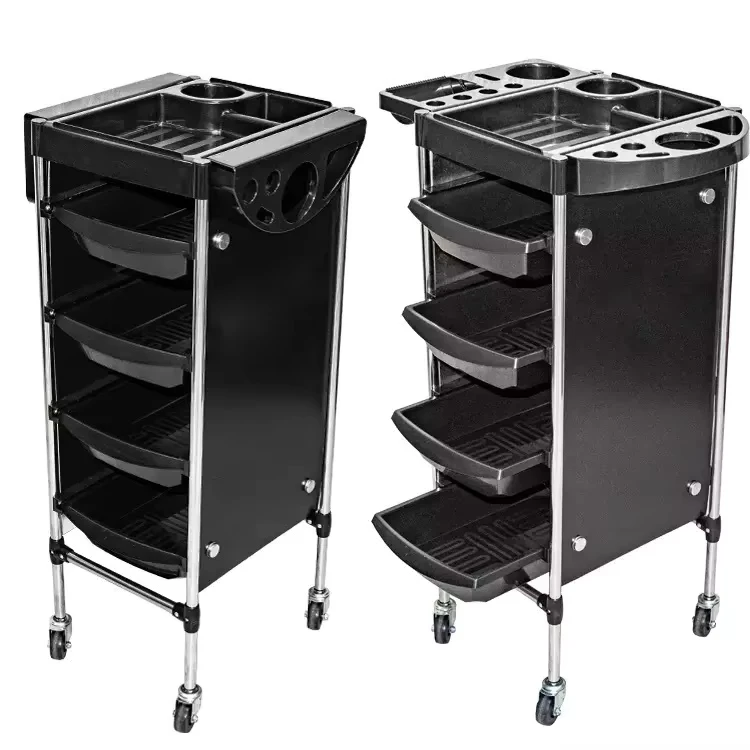 Multifunctional Aluminium Hairdressing Cart New Salon Trolley Rack with Hair Styling Tools for Barbershop Use