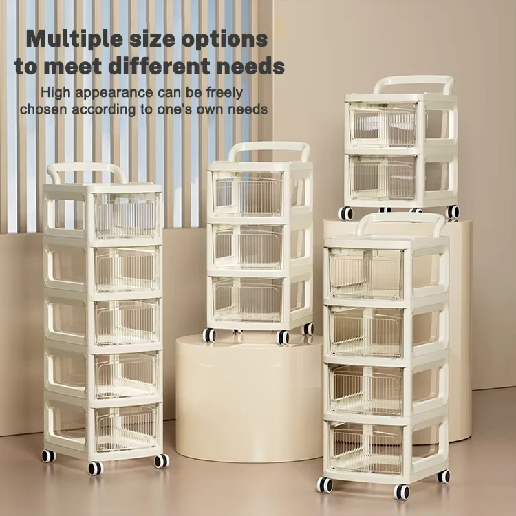 Multifunctional Drawer Style Cart Snack Toy Small Storage Rack Movable Plastic Storage