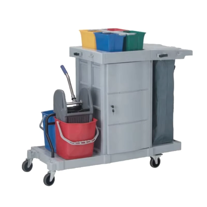 Multifunctional Elerein AF08181B Hospital Cleaning Trolley & Sundry Cart for Restaurants Airports Railways