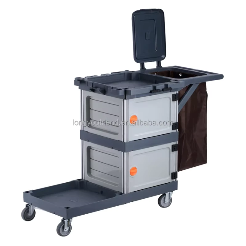 Multifunctional European style Cleaning Trolley & Cart for Property Management and Hotel Room Service