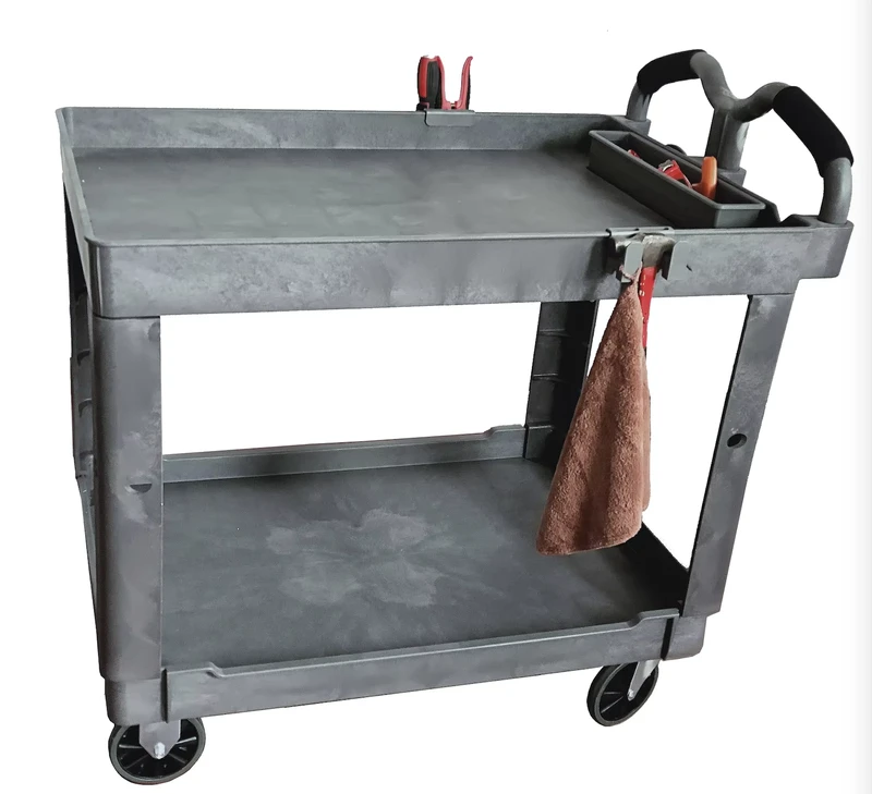 Multifunctional Heavy Duty Plastic Service Cart Hand Trolley Rolling Storage Tool Cart