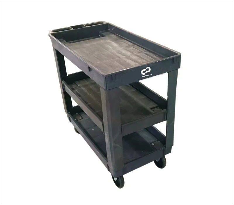 Multifunctional Industrial Level Factory OEM Four Wheel Heavy Duty Storage Utility Cart Plastic Service Cart