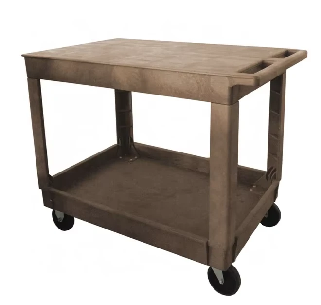 Multifunctional Industrial Platform Heavy Duty Rolling Storage Plastic Service Utility Cart 5″ Wheels Warehouse 550lb BL BL 104