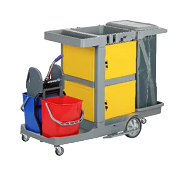 Multifunctional Janitorial Cleaning Trolley Waterproof Bag Commercial Hotel Housekeeping Service 3 Shelf Utility Cart 450 lb