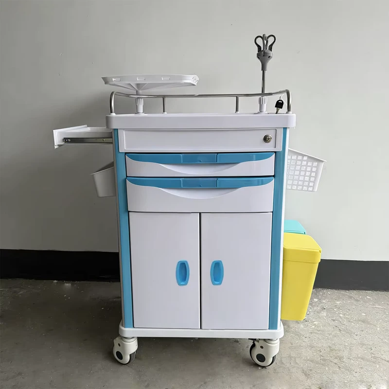Multifunctional Manual Cart Hospital Emergency Convenient Storage for First Aid Instruments Medicines Nursing Trolley KZ A155