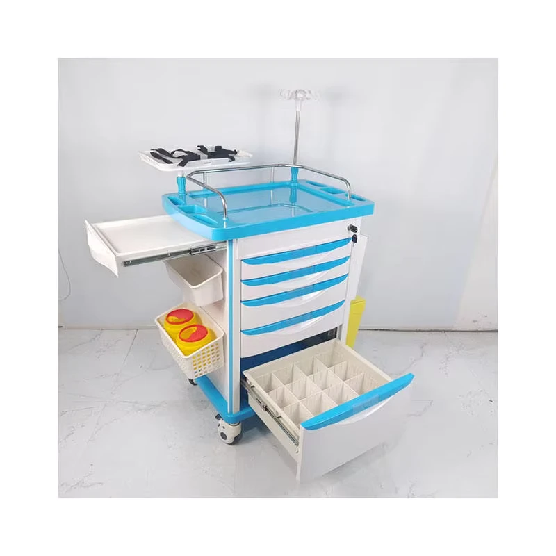 Multifunctional Medical Emergency Cart Hospital Emergency Nursing Trolley with Lock to Prevent Loss Easy to Clean and Disinfect