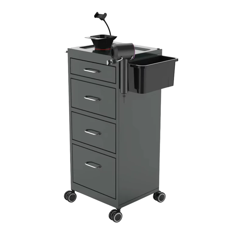 Multifunctional Metal Hairdressing Cabinet Modern Salon Trolley Special Floor Type Storage Rack for Hair Cutting Dyeing Tools