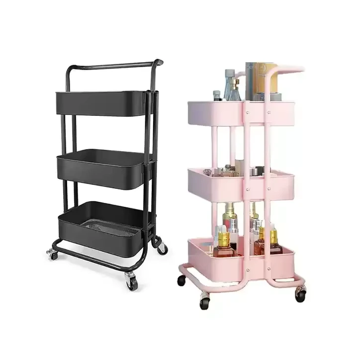 Multifunctional Modern Plastic Salon Nail Cart with Storage Rack and 4 Wheel for Home Office Beauty Tools Hair Cart