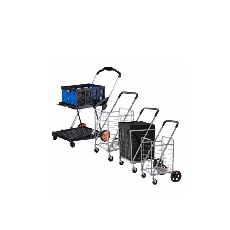Multifunctional Popular Folding Portable Collapsible Grocery Oxford Bag Shopping Cart Trolleys With Seat 3 Climbing Stair Wheel