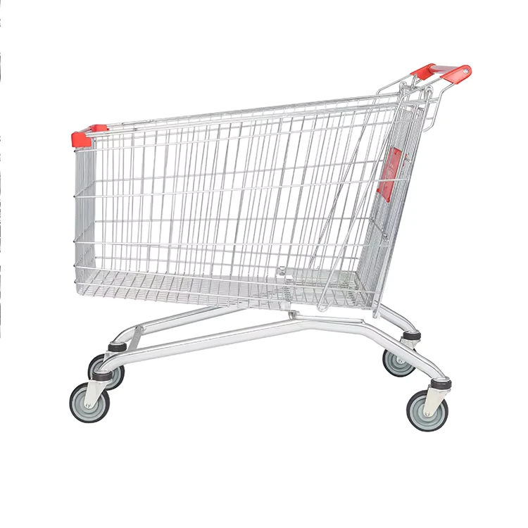 Multifunctional Steel Folding Shopping Trolley Mesh Structure Eco Friendly Lightweight Design 4 Wheeled Storage Cart