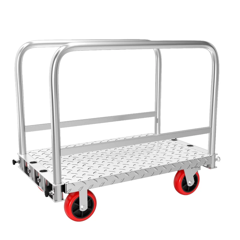 Multifunctional Two in one Foldable ABS Flatbed Heavy duty Steel Platform Trolley Indoor Outdoor Transporter High OEM