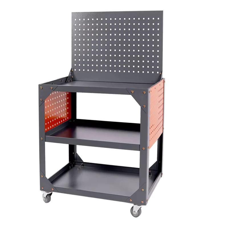 Multifunctional Utility Rolling Mechanic Tool Cart with 1 Drawer Storage Organizer 55x55x135cm for Warehouse Garage