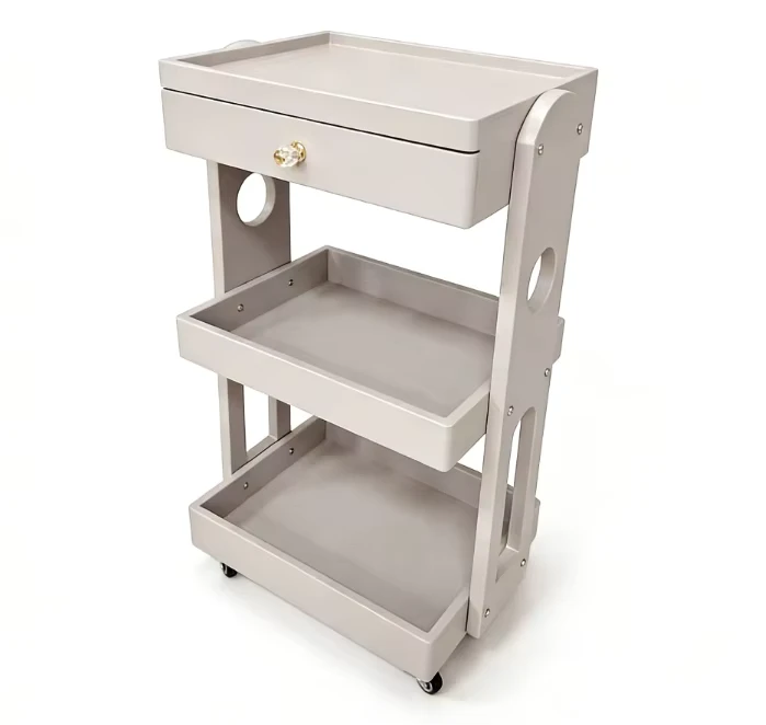 Multifunctional Wood Beauty Salon Furniture Movable Beauty Spa Trolley