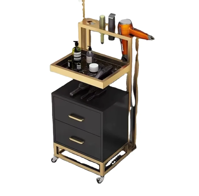 Multifunctional Wood Salon Furniture Table Multi-Layer Storage Rack for Barber Shop Hairdresser Tool for Bedroom