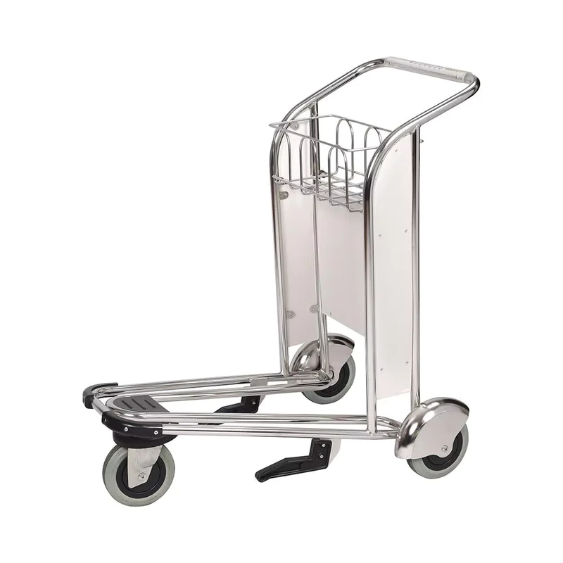 Multiple Models 3 Wheel Stainless Steel Airport Luggage Trolley Cart
