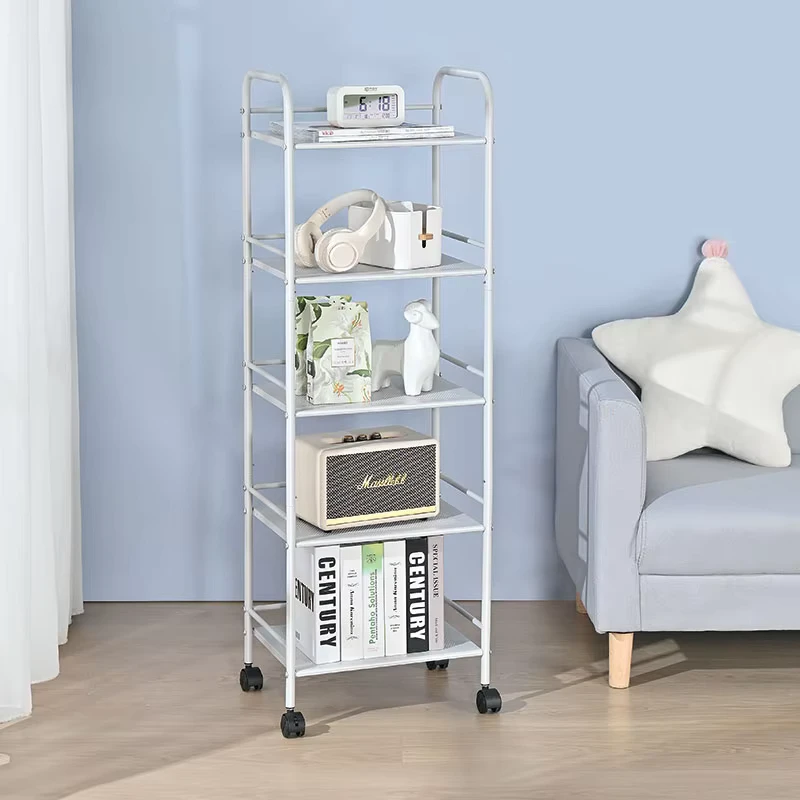Multipurpose 3 4 5 Tier Utility Rolling Cart Large Storage Trolley Metal Home Kitchen Serving Storage Cart