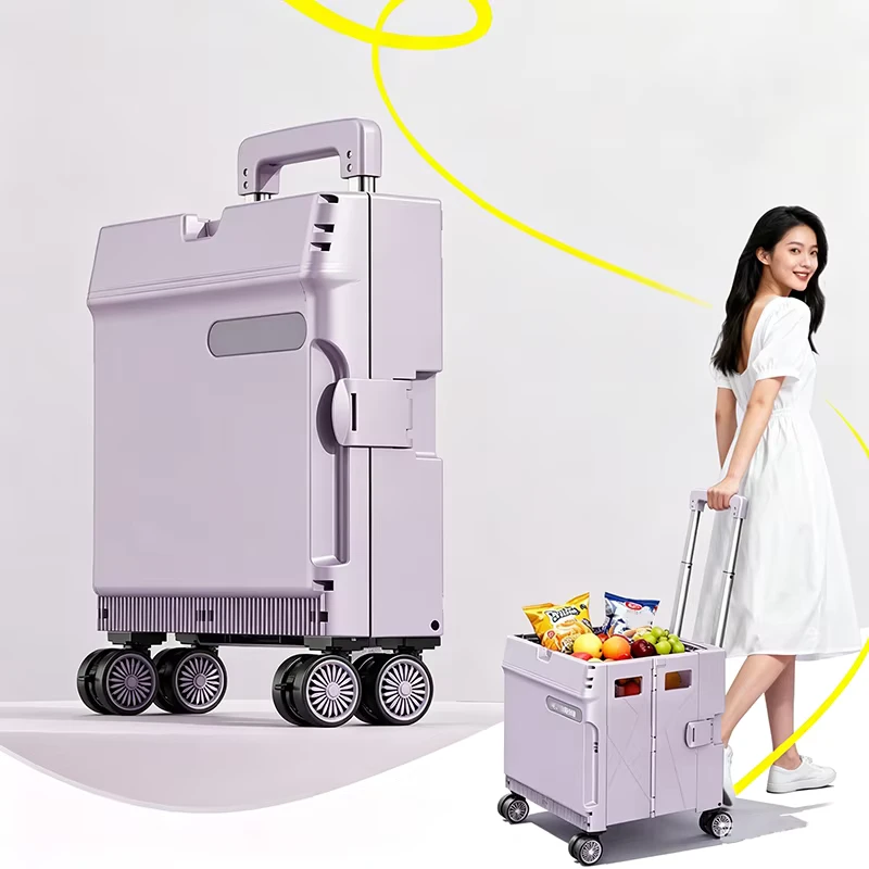 Multipurpose Foldable Hand Luggage Cart Universal Heavy Duty Adjustable Trolley Shopping Cart