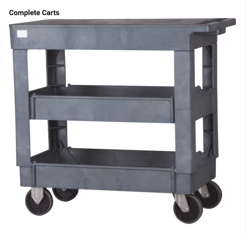 Multipurpose Industrial Heavy Duty Hand Trolley Storage Tool Cart Plastic Service Utility Cart with Wheels