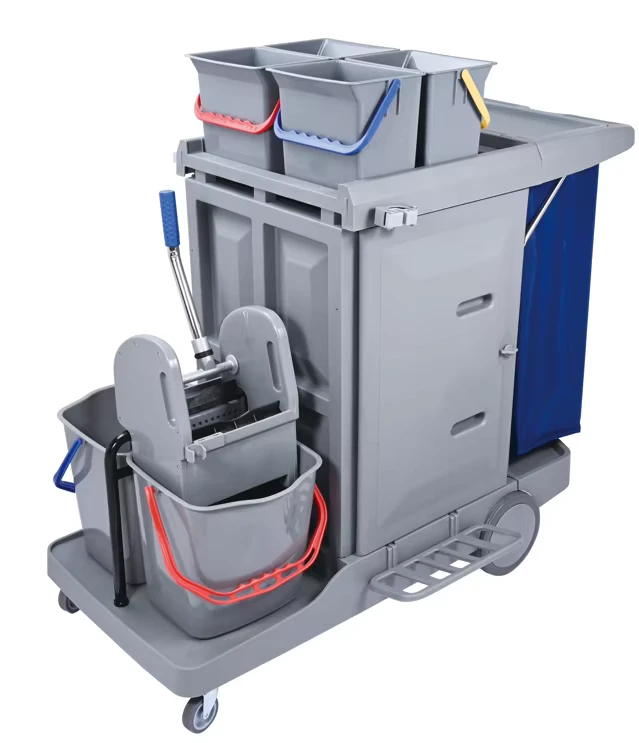 Multipurpose Trolley with Cabinet Door Hotel Hospital Supermarket H0333 Heavy Duty Trolley