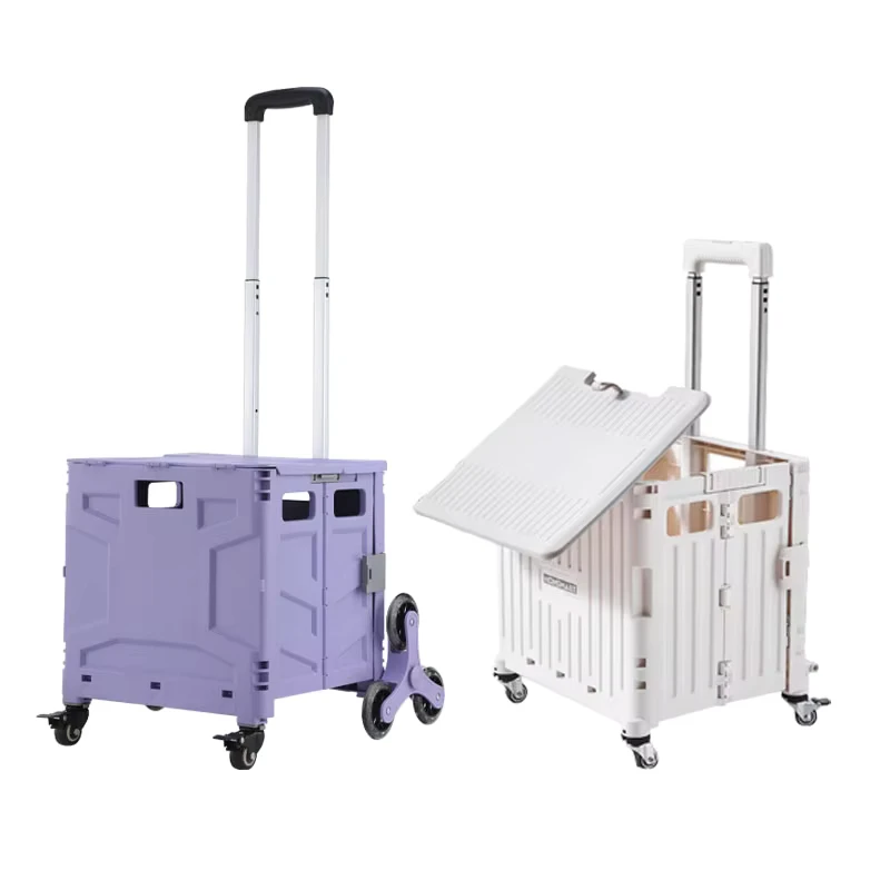 Multipurpose Universal Heavy Duty Plastic Folding Shopping Cart Adjustable Hand Personalized Shopping Trolleys Carts