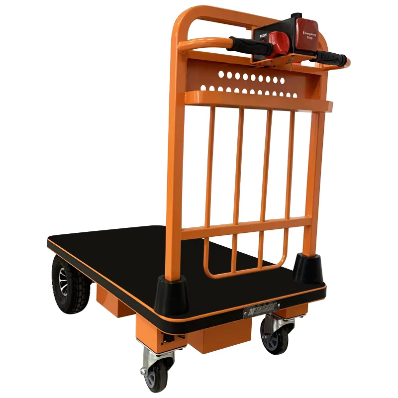 NK 102 Large Capacity Four Wheel Electric Hand Trolley Cart Stainless Electric Power Trolley for Efficient Cargo Transport