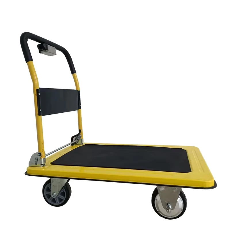 NK 202 Carbon Steel Portable Electric Platform Trolley Warehouse Electric Hand Trolley Cargo Transport Trolley