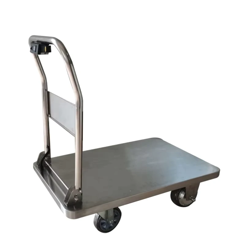 NK 202 Stainless Steel Portable Electric Trolley Warehouse Electric Hand Trolley Cargo Transport Trolley