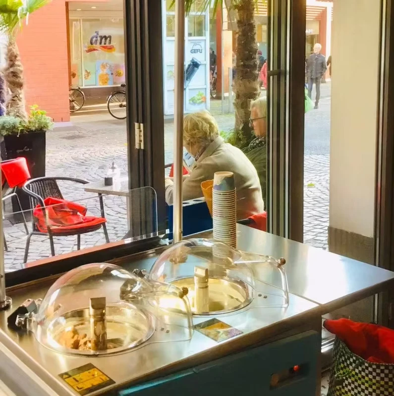 NSF Approved Gelato Push Cart Machine 2 Flavors Custom Logo Artisan Ice Cream Yogurt Fruit Syrup Nuts Chocolate Water 304
