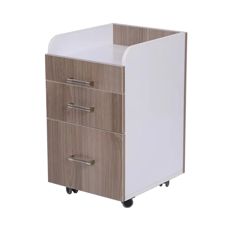 Nail Salon Furniture 3 Drawers Professional Pedicure Rolling Trolley Cart with Lockable Wheels