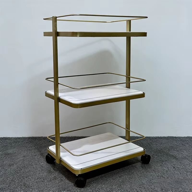 Nail Three Tier Portable Storage Cart Salon Furniture Beauty Salon Mobile Trolley