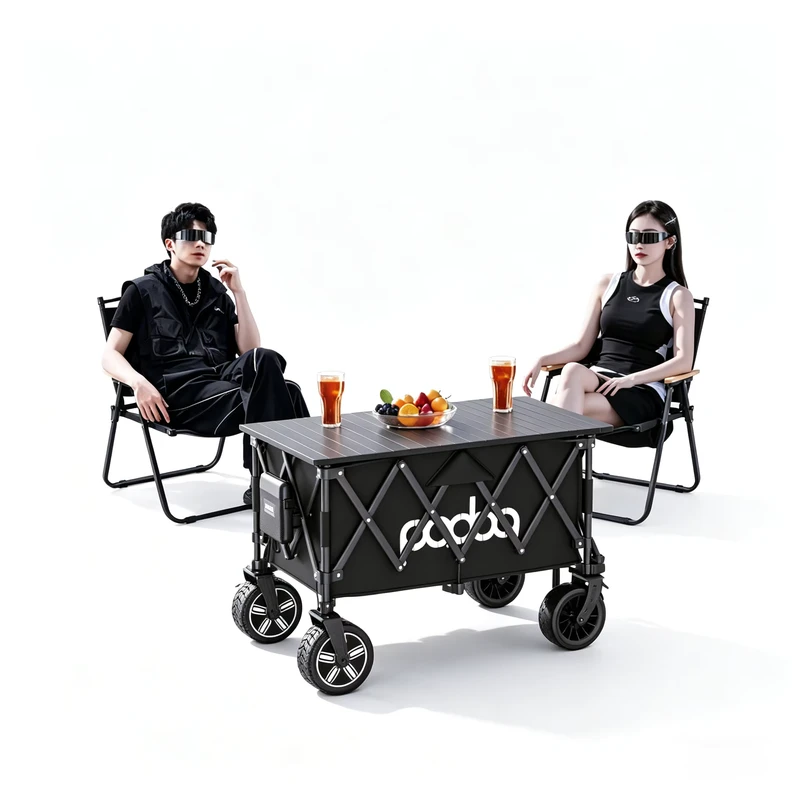 Narrow Gather Type Electric Stainless Steel Industrial Outdoor Wagon Foldable Camping Shopping Transport Cart