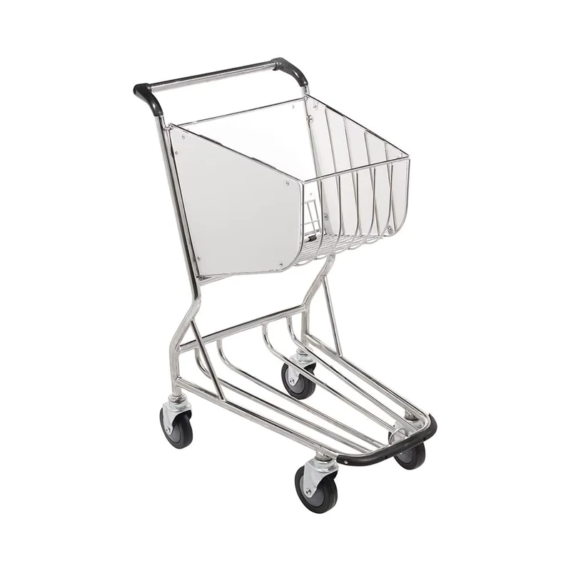 Natural Rubber Wheels Airport Luggage Cart 4 Wheels Airport Trolley Steel